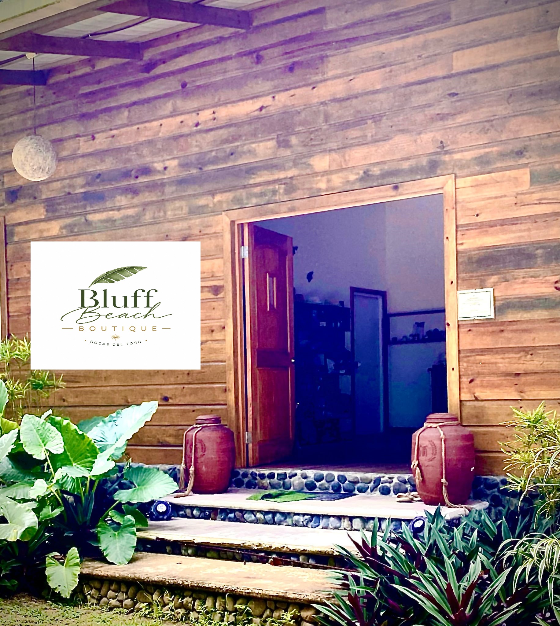 Front of the Bluff Beach Boutique and Market on Bluff Beach, Bocas del Toro