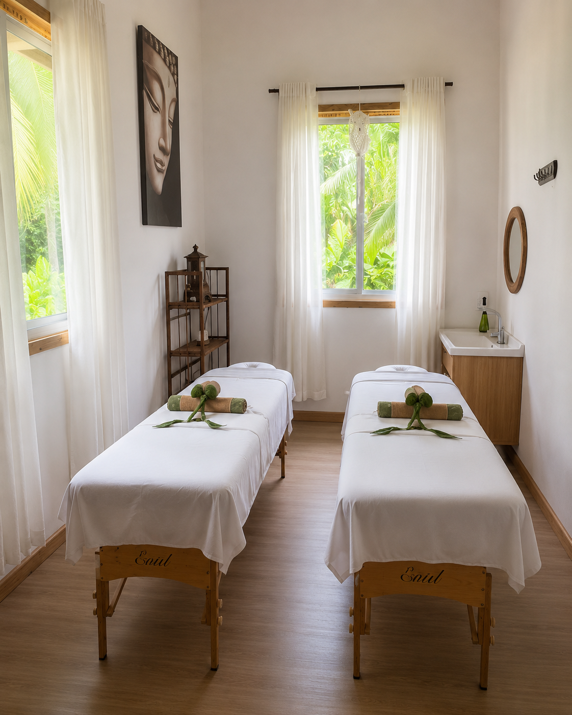 Double treatment room at Playa Bluff Hotel &mdash; Classic Swedish Massage setting