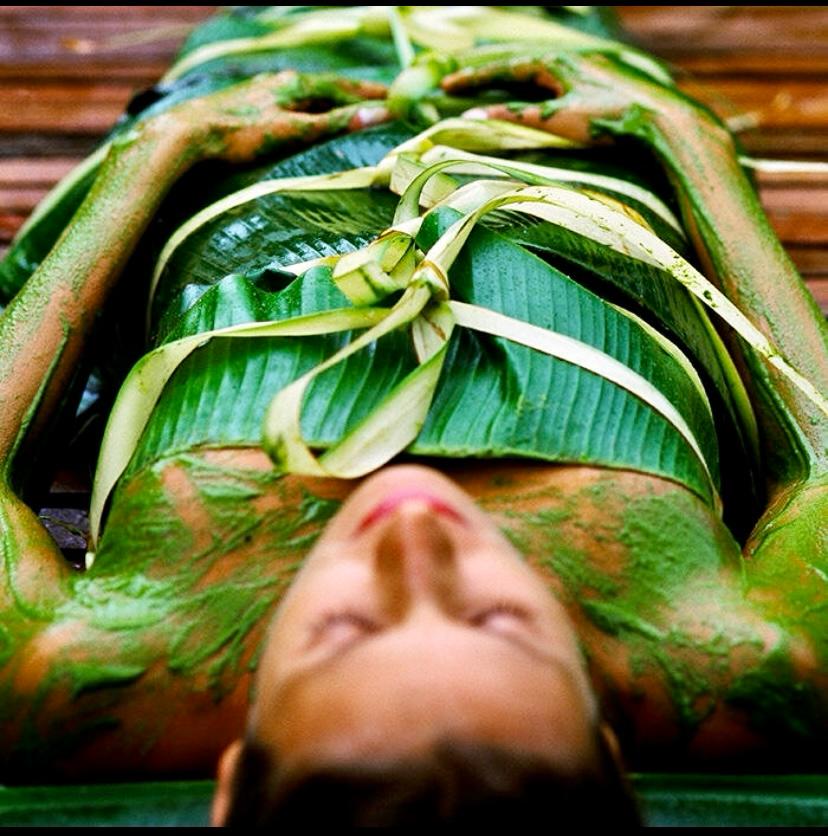 Volcanic Ash Banana Leaf Body Wrap at Bluff Beach Jungle Spa