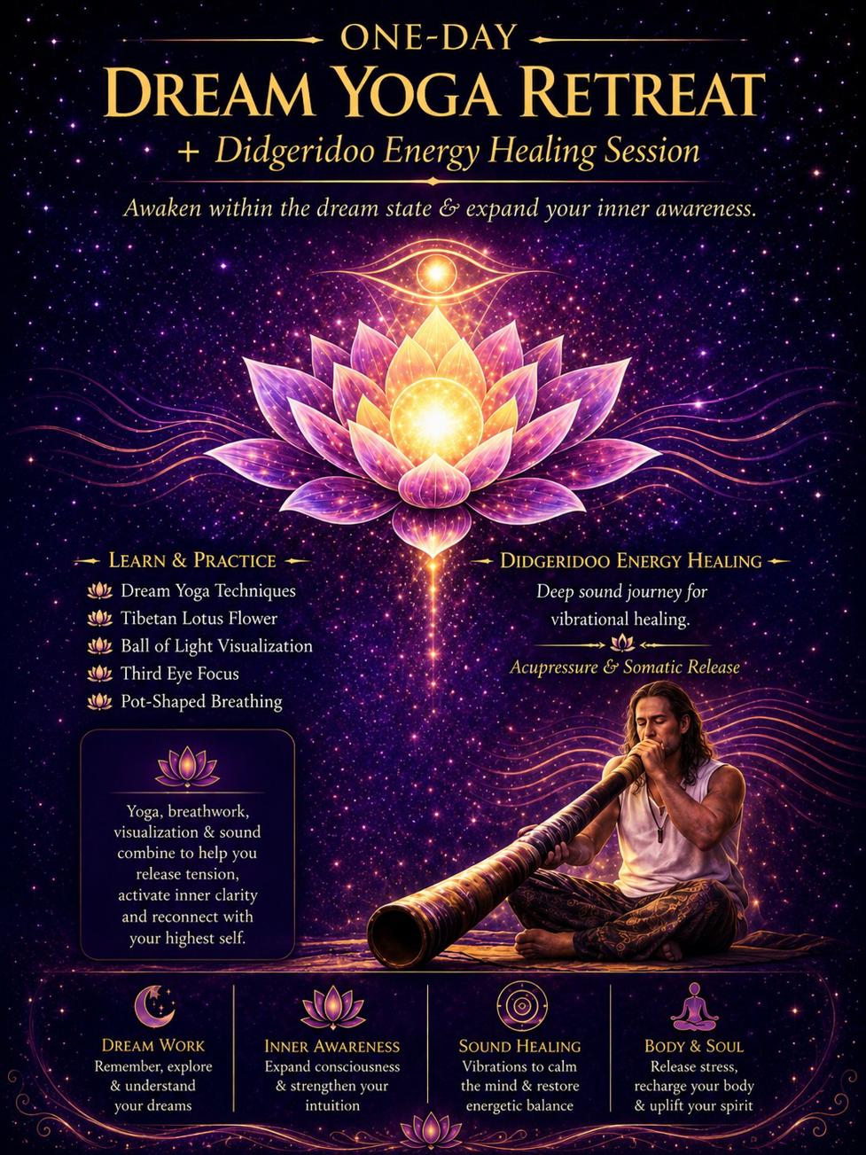 One-Day Dream Yoga Retreat — lucid dreaming, breathwork and didgeridoo sound